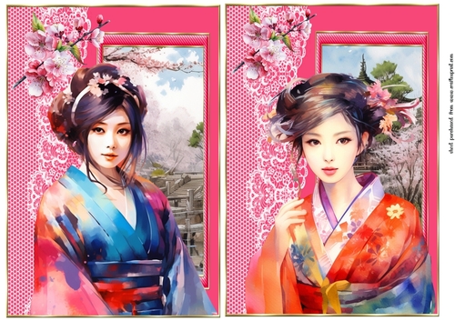 2 Japanese girl card fronts 1