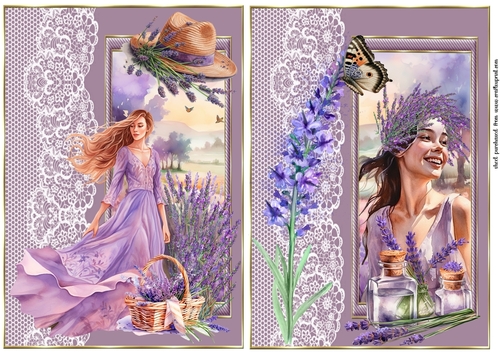 2 lavender girl card fronts