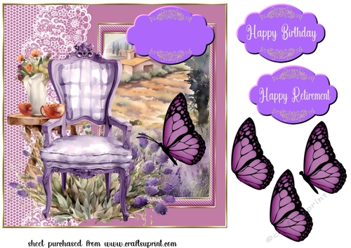 Lavender chair card front 1