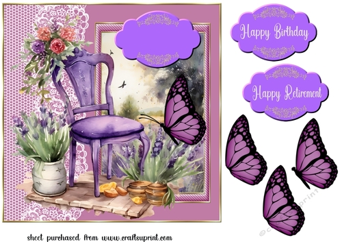 Lavender chair card front 2