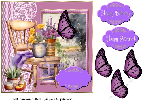 Lavender chair card front 3