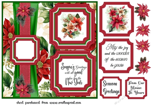 2 Panel poinsettia card front 1