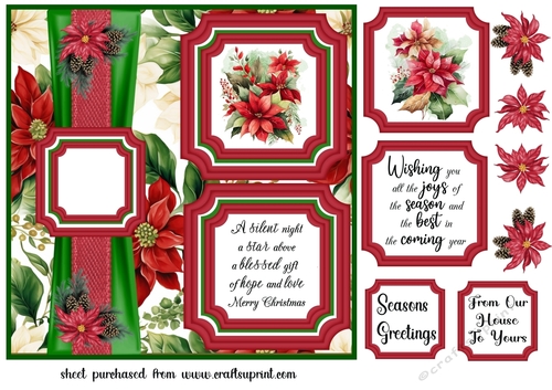 2 Panel poinsettia card front 2