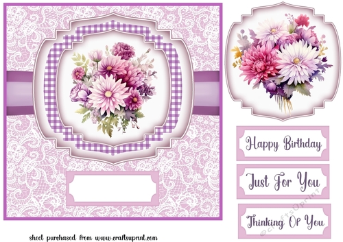 Purple floral card front 1