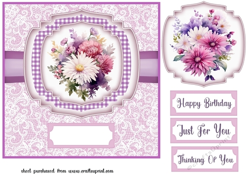 Purple floral card front 4