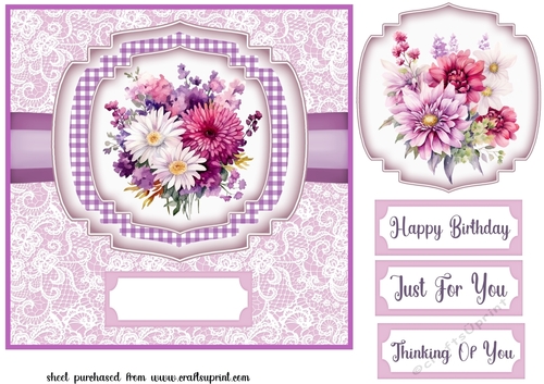 Purple floral card front 5