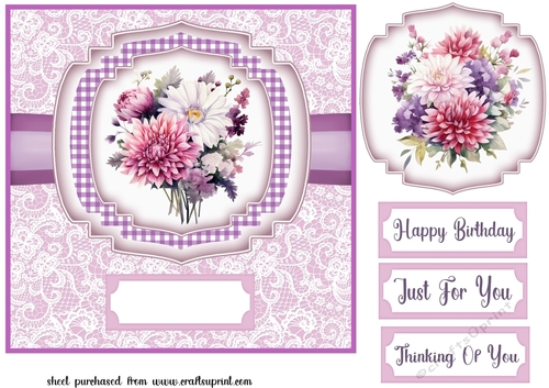 Purple floral card front 6