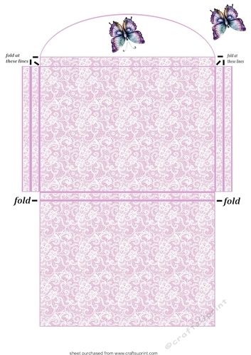 C6 aprox Lilac butterfly envelope box (will fit butterfly easel)