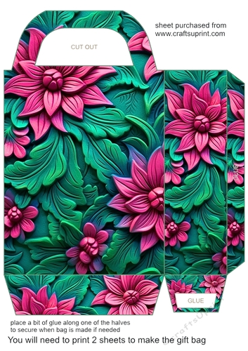 3d effect floral gift bag 1