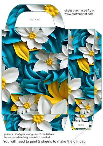 3d effect floral gift bag 3