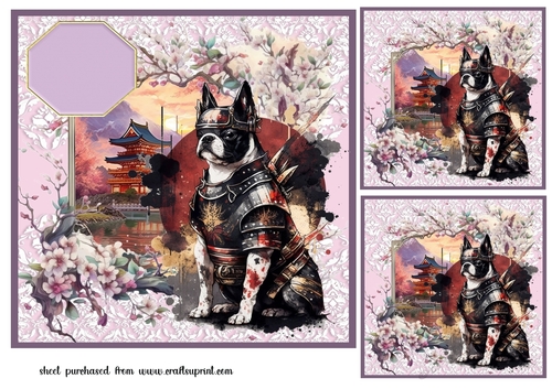 3 Samurai pup card front/toppers 2