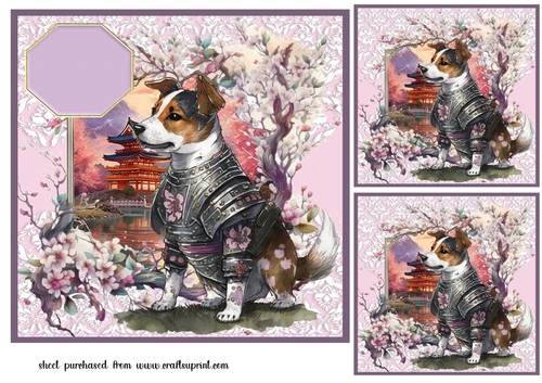 3 Samurai pup card front/toppers 5
