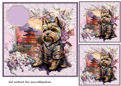 3 Samurai pup card front/toppers 7
