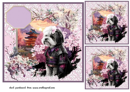 3 Samurai pup card front/toppers 8