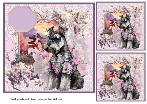 3 Samurai pup card front/toppers 9