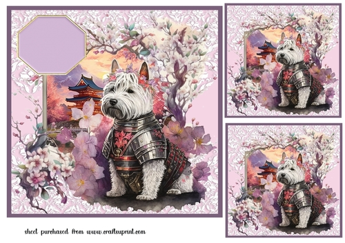 3 Samurai pup card front/toppers 10