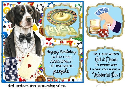2 Panel casino pup card front