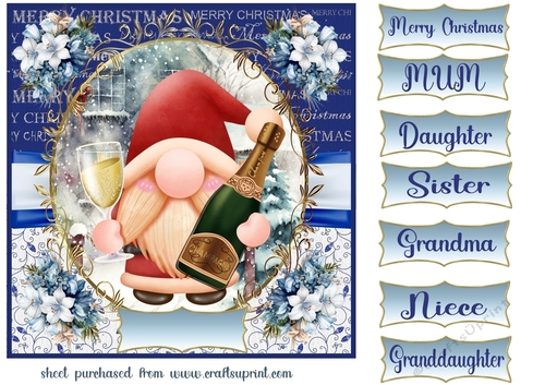Christmas gnome card front 1