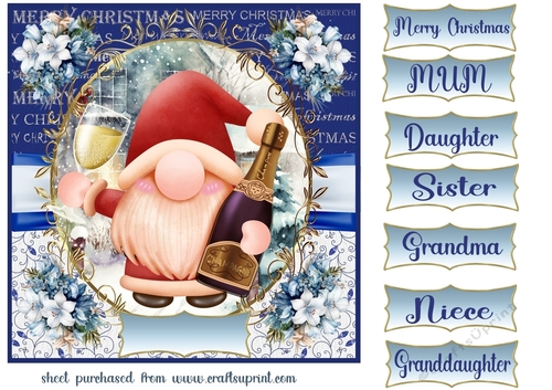 Christmas gnome card front 3