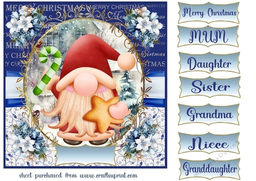 Christmas gnome card front 4