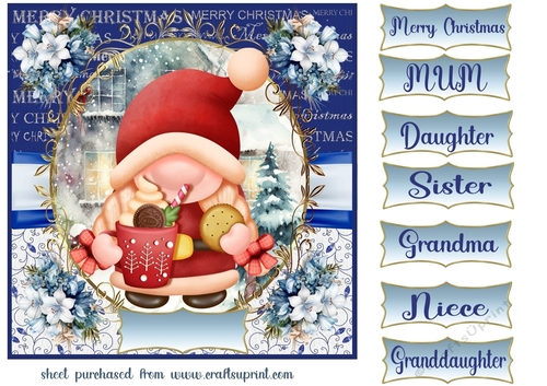 Christmas gnome card front 5