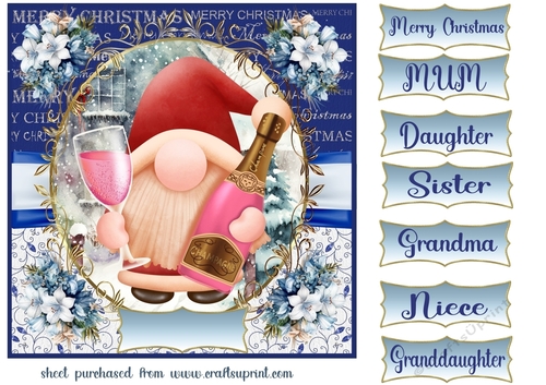 Christmas gnome card front 6