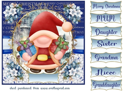 Christmas gnome card front 7