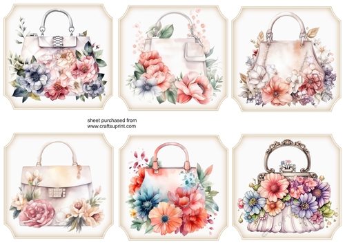 6 Floral handbag toppers 2