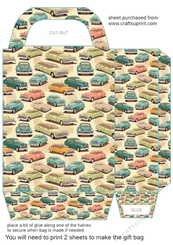 Vintage cars gift bag 2