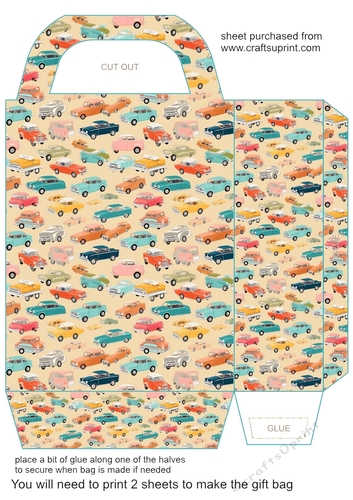 Vintage cars gift bag 3
