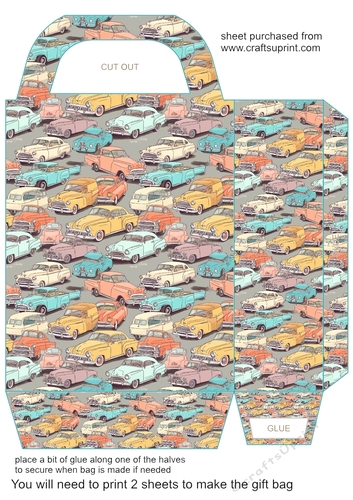 Vintage cars gift bag 4