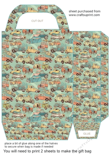 Vintage cars gift bag 5