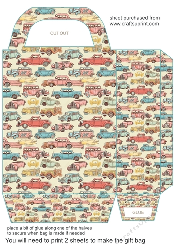 Vintage cars gift bag 6