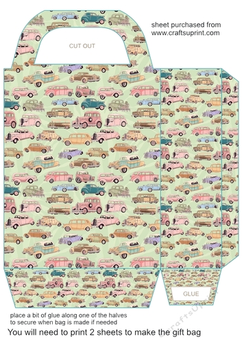 Vintage cars gift bag 7