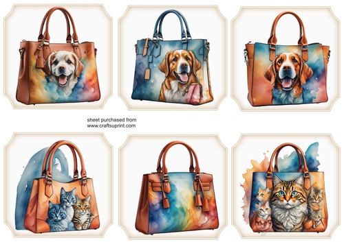 6 Assorted rainbow handbag toppers