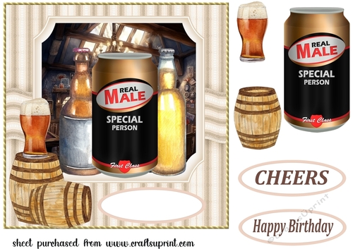 Special person beer themed card front
