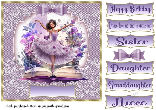 Lilac ballet dancer card front 2