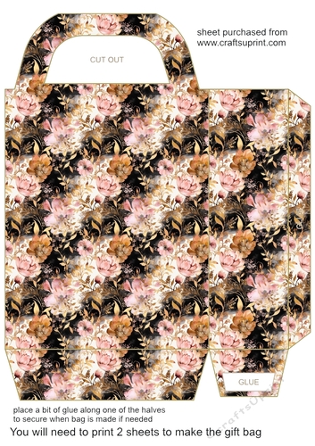 Pink and gold floral gift bag 1