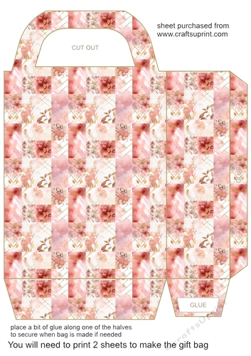 Pink and gold floral gift bag 2