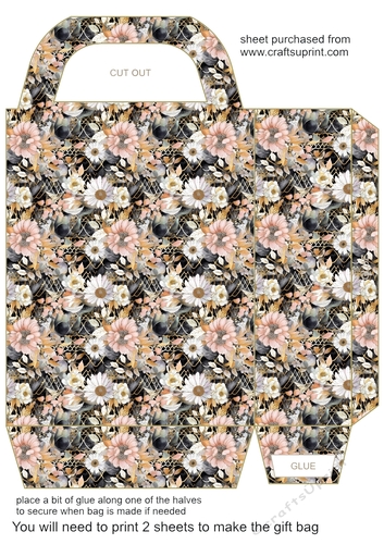 Pink and gold floral gift bag 3