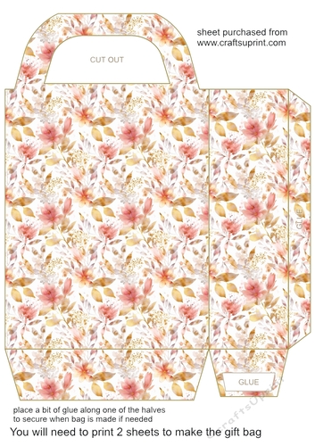 Pink and gold floral gift bag 4