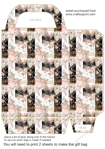Pink and gold floral gift bag 5