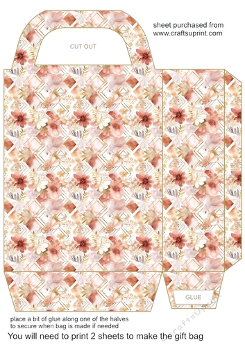 Pink and gold floral gift bag 6