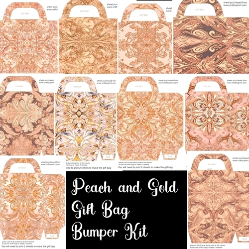 Peach and gold gift bag bumper kit