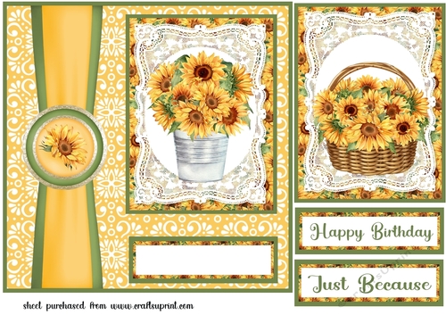 Sunflowers panel card front 1