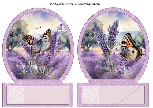 2 Lavender butterfly toppers 2