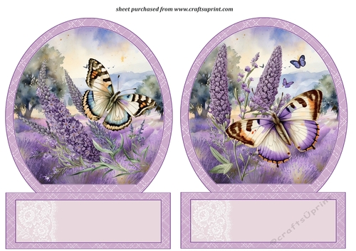 2 Lavender butterfly toppers 3
