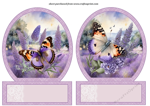 2 Lavender butterfly toppers 4