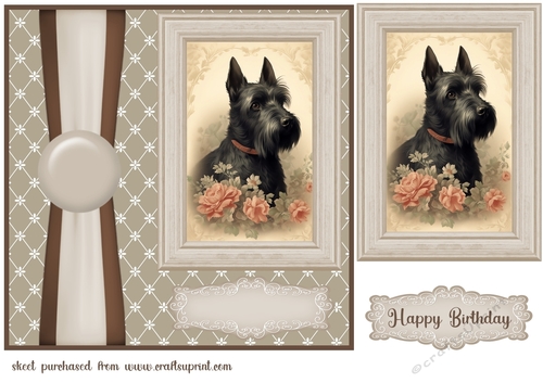 Vintage Scottish Terrier card front 1