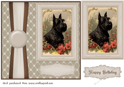 Vintage Scottish Terrier card front 2